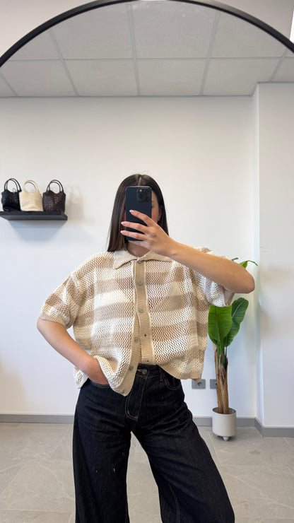 CARDIGAN A POLO “IN FILO”