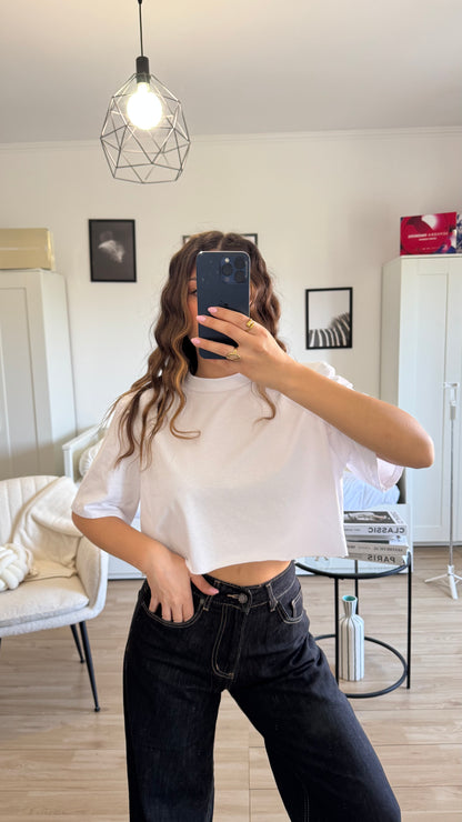 T-SHIRT CROP “TAGLIO VIVO”