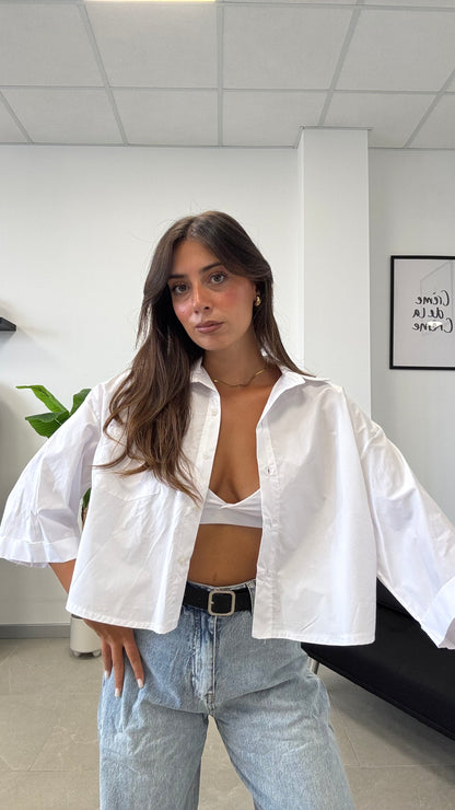 CAMICIA CROP OVER “COTONE”