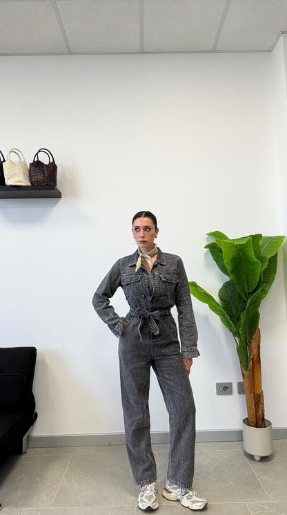 SALOPETTE IN JEANS “GREY”