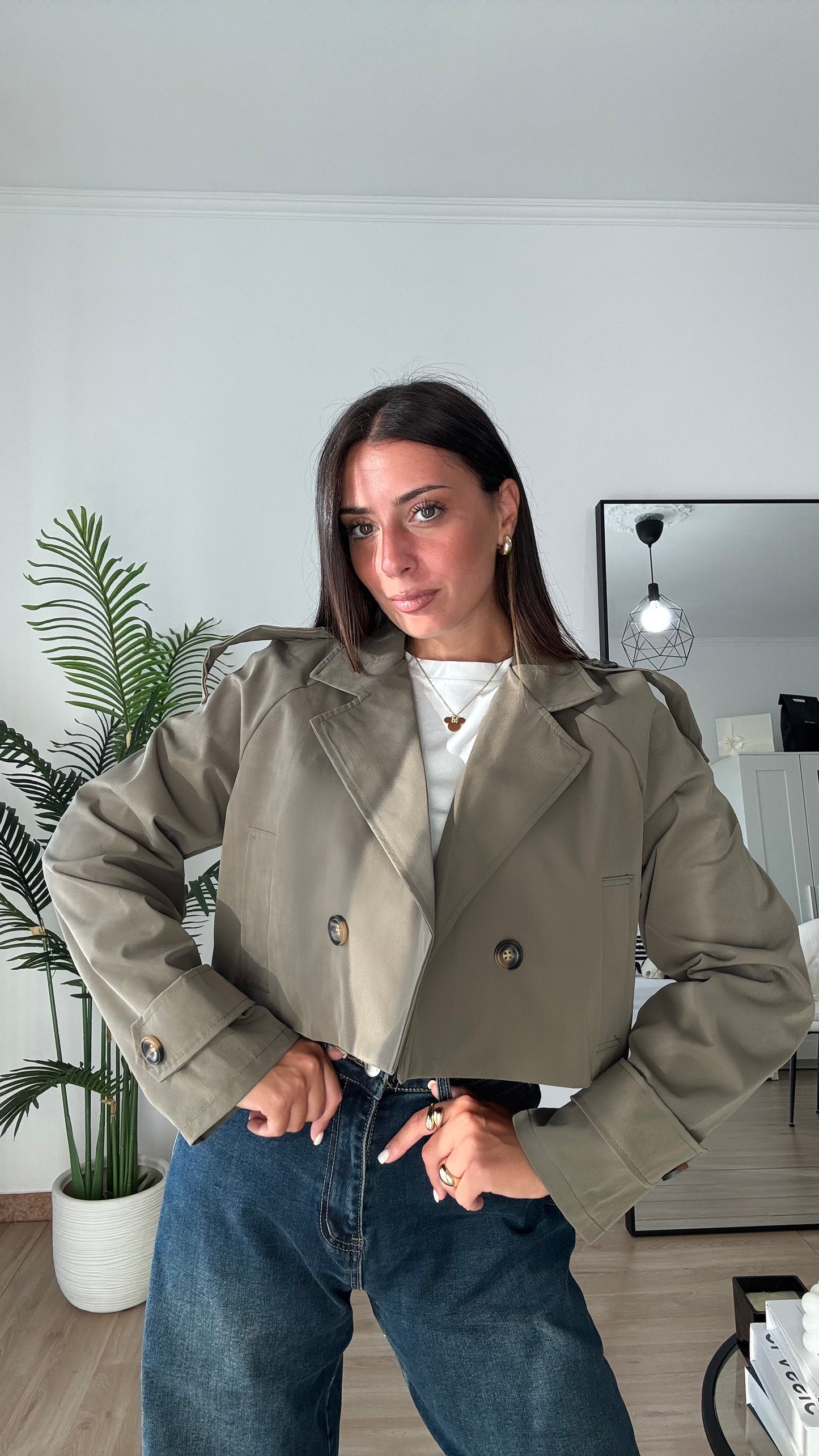TRENCH CROP “COTONE”