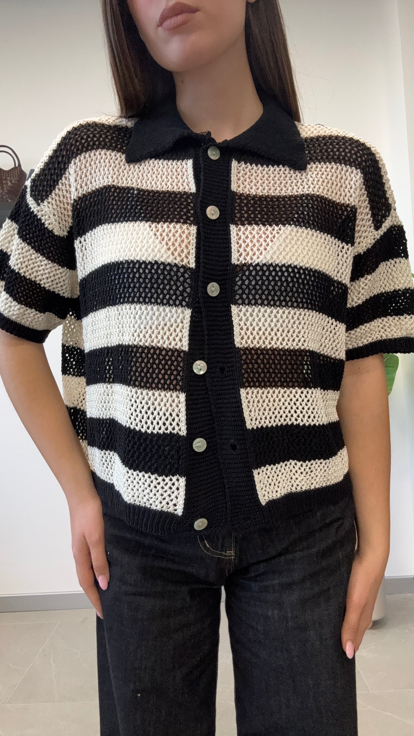 CARDIGAN A POLO “IN FILO”