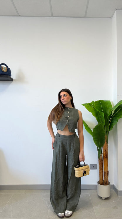 PANTALONE IN 100% LINO