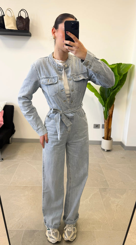 SALOPETTE IN JEANS LAVAG CHIARO
