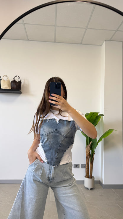MAGLIA CORSET “DENIM”