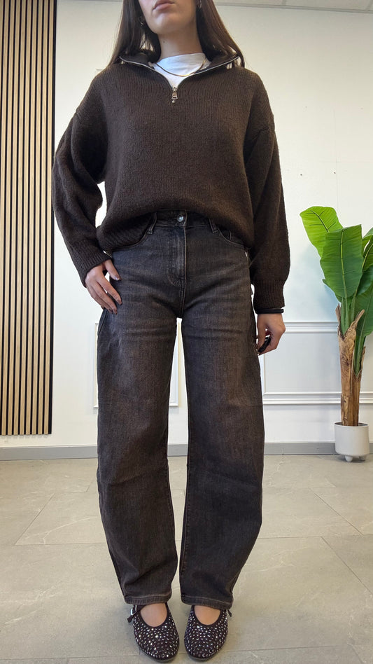 JEANS BALLOON BROWN “32913”