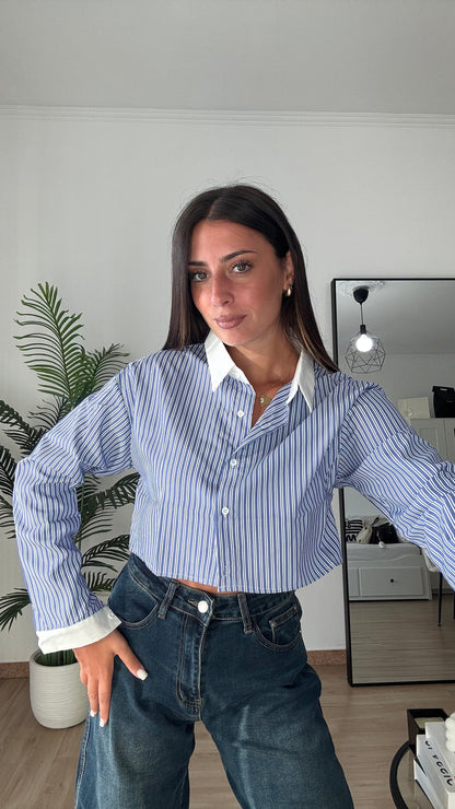 CAMICIA CROP “GESSATA”