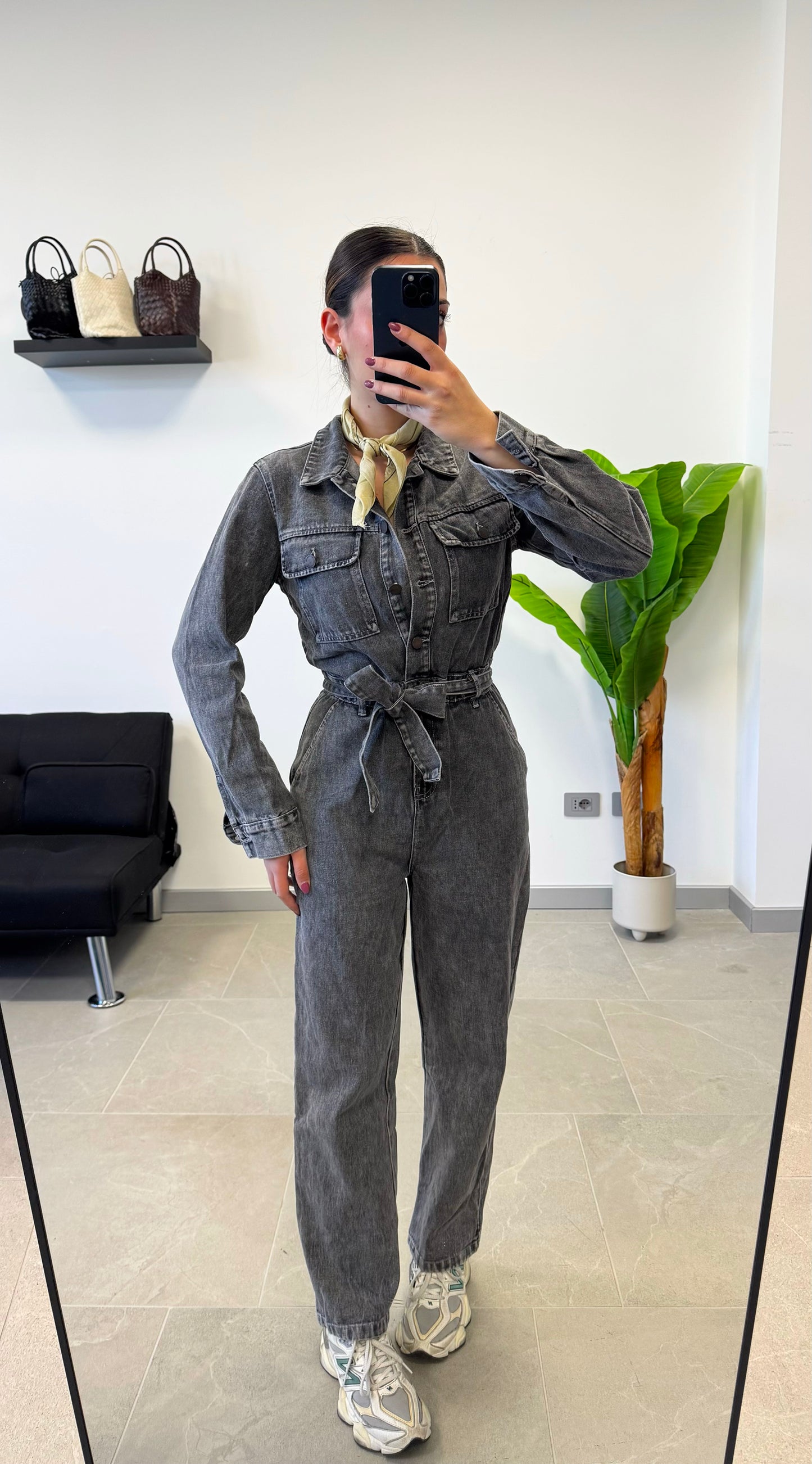SALOPETTE IN JEANS “GREY”