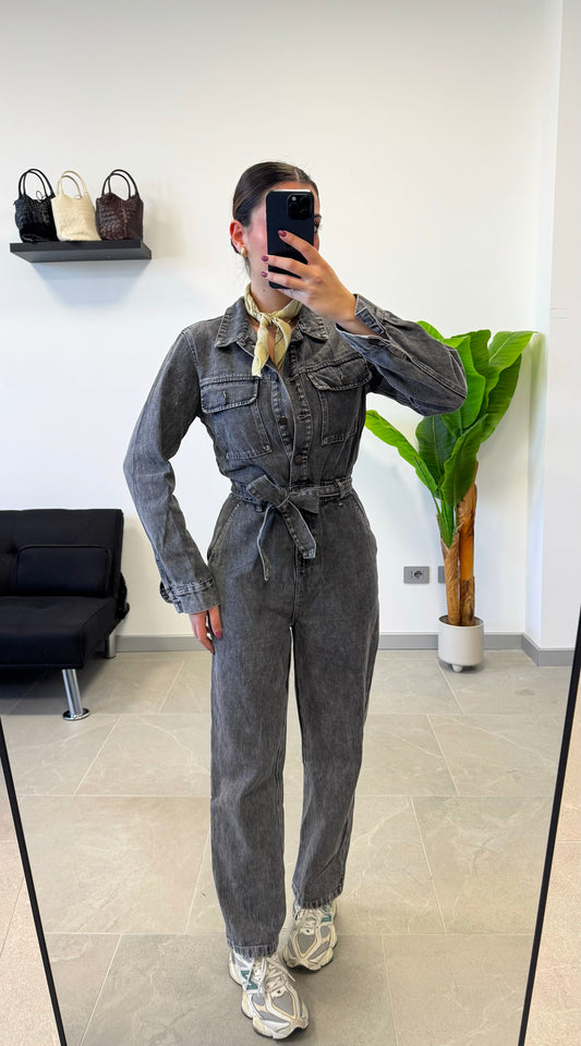 SALOPETTE IN JEANS “GREY”