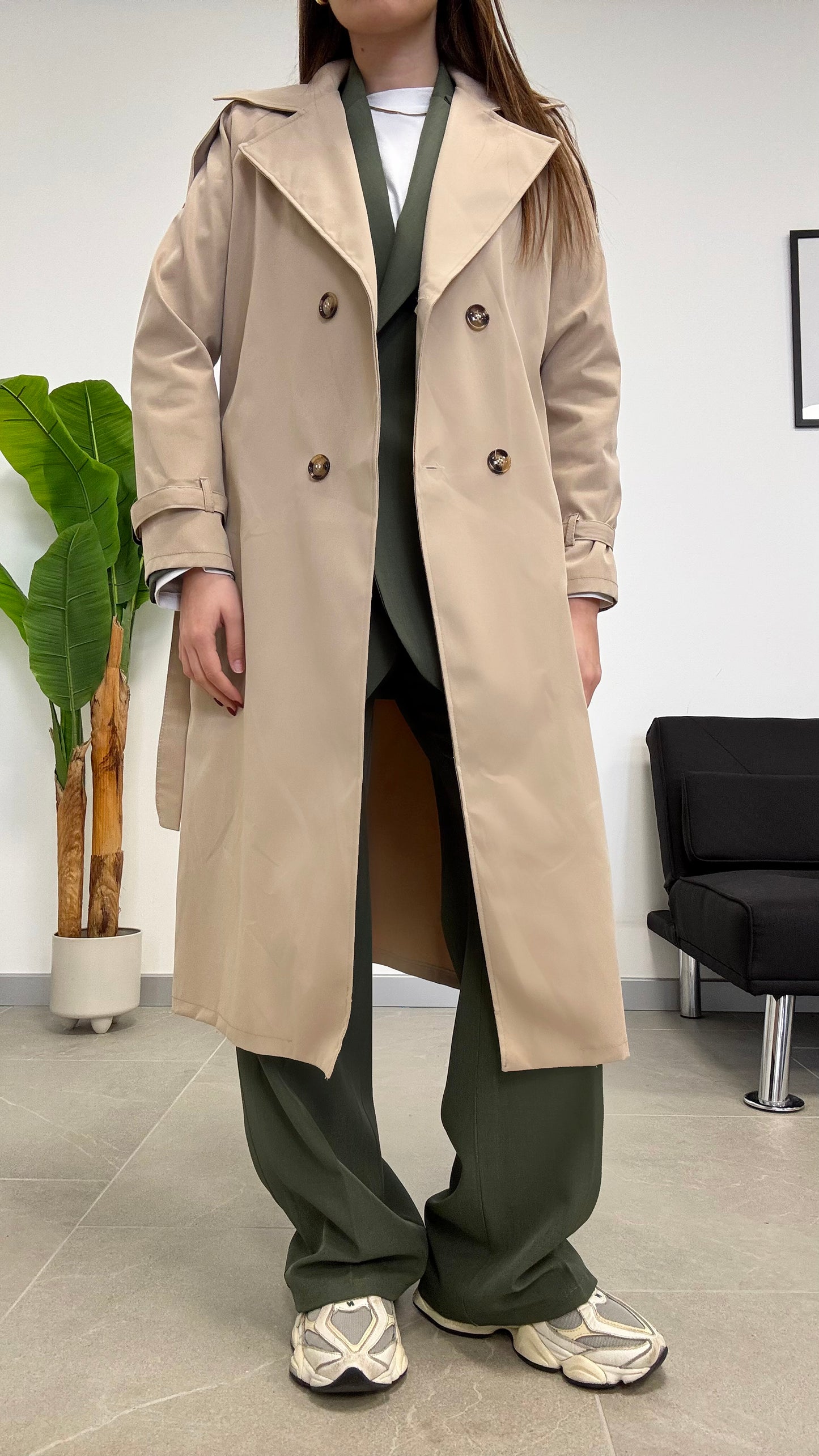 TRENCH IN COTONE BEIGE