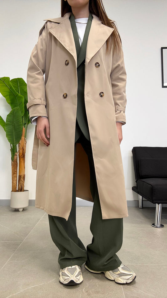 TRENCH IN COTONE BEIGE