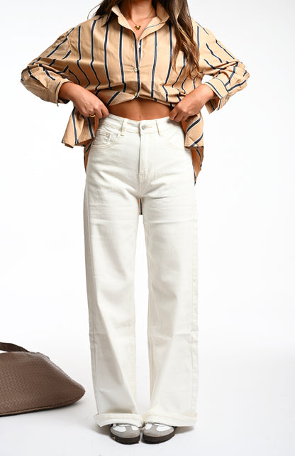 JEANS WIDE LEG “WHITE D5623”