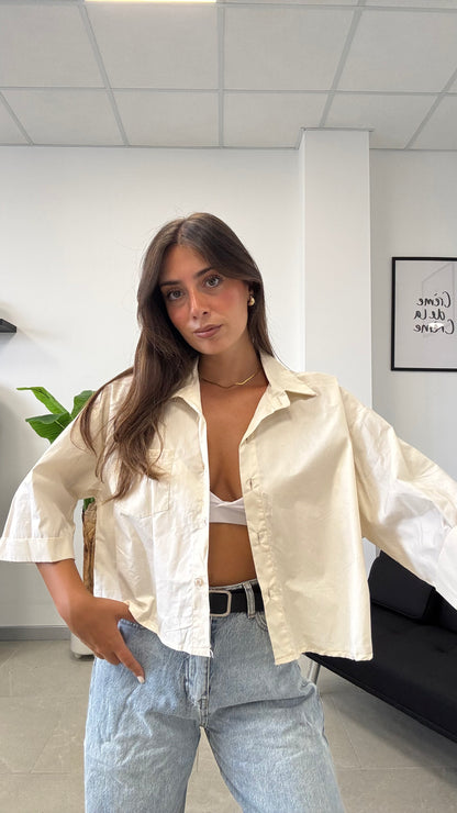 CAMICIA CROP OVER “COTONE”
