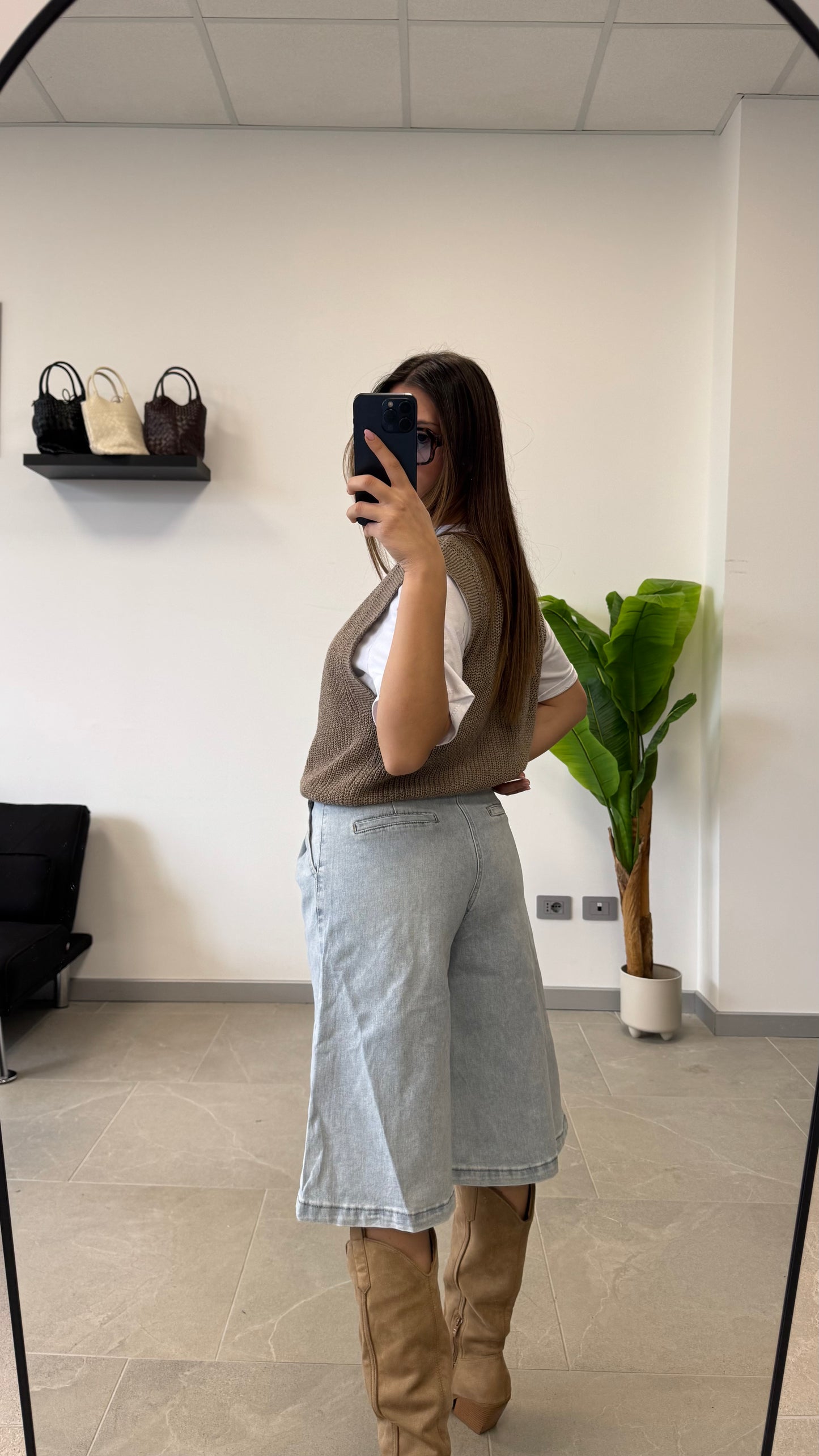BERMUDA JEANS “6738” CHIARO