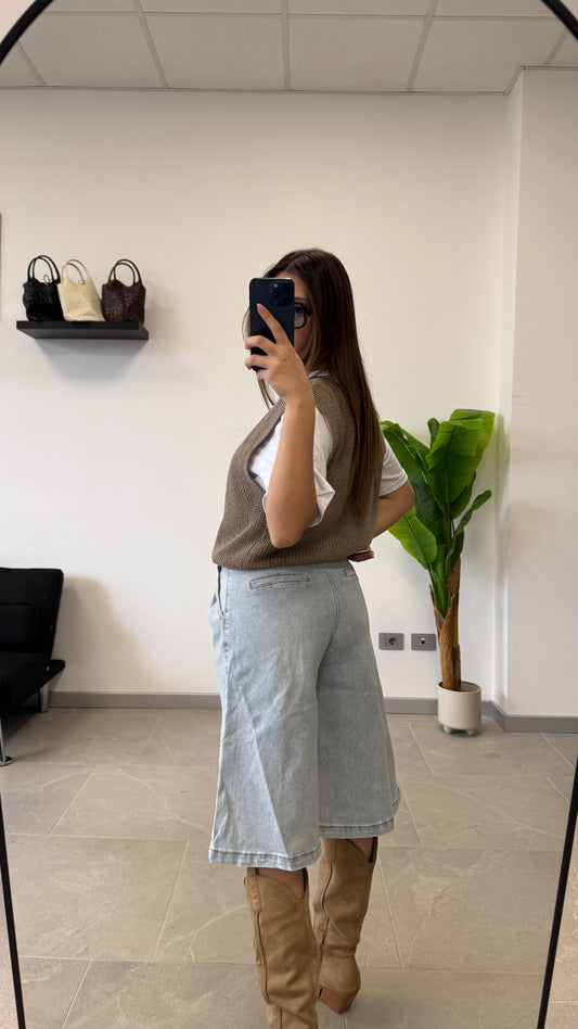 BERMUDA JEANS “6738” CHIARO