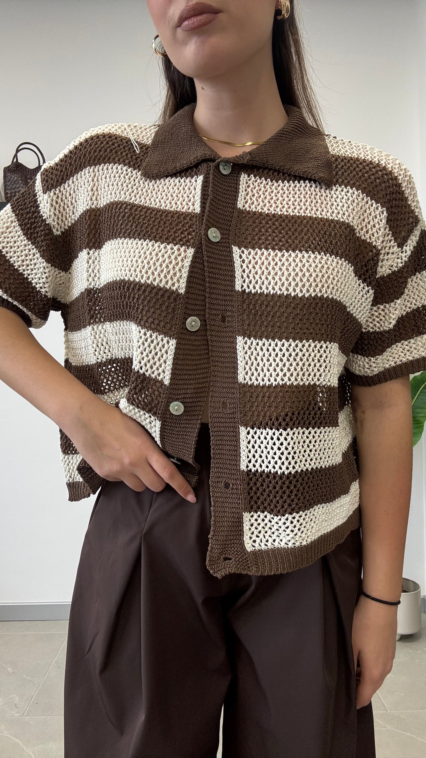 CARDIGAN A POLO “IN FILO”