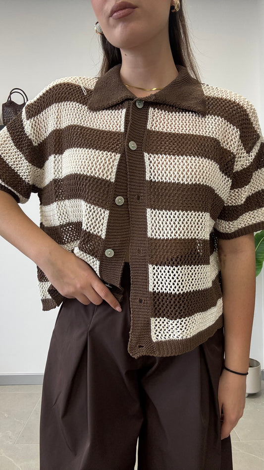 CARDIGAN A POLO “IN FILO”